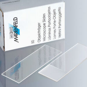 Portaobjeto Frosted Borde sin Pulir 76x26x1mm (CAJA X50un) - Marca SUPERIOR - Ind. Alemana