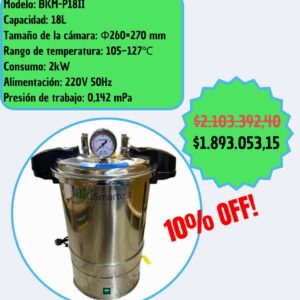 Autoclave manual portátil de 18 lts - Biosmartest